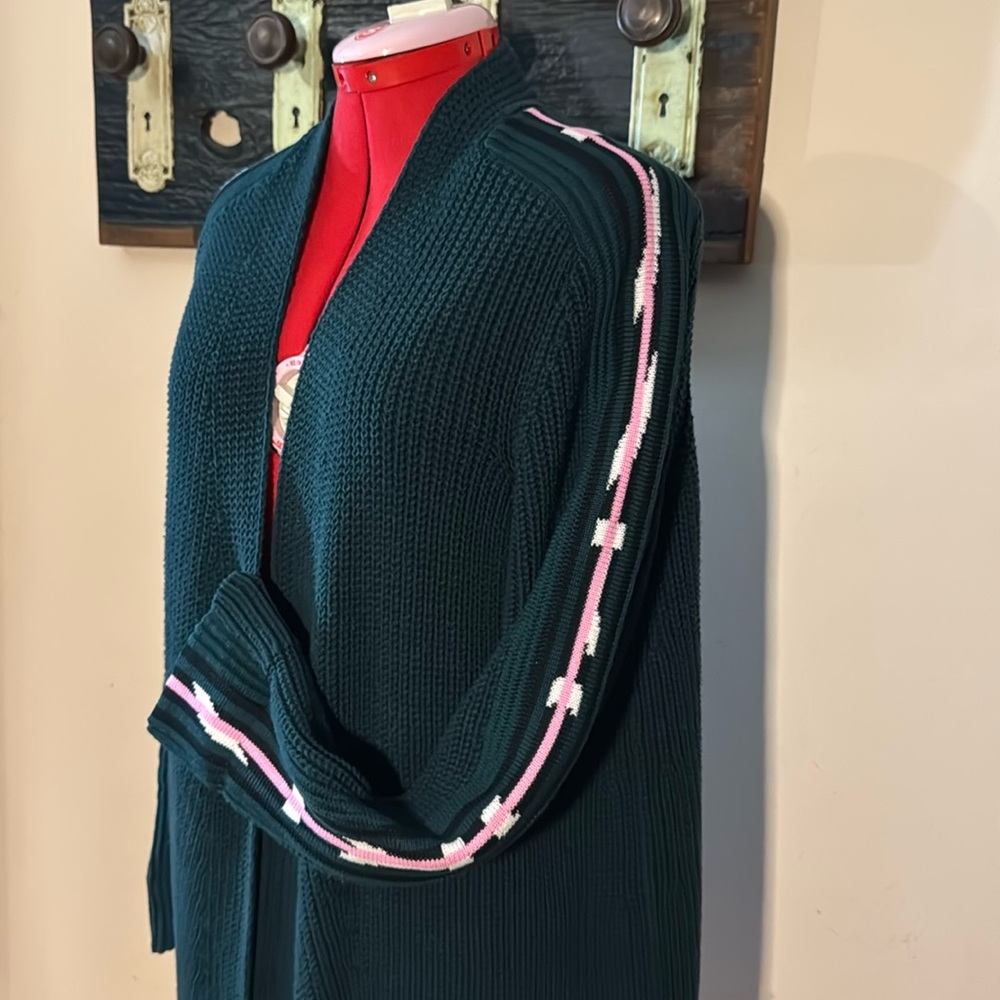Marc Cain Green Knit Open Front Sweater Cardigan - Picture 2 of 16